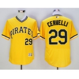 Men Pittsburgh Pirates #29 Francisco Cervelli Majestic yellow Flexbase Authentic Collection Player Jersey