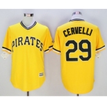 Men Pittsburgh Pirates #29 Francisco Cervelli Majestic yellow Official Cool Base Player Jersey