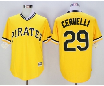 Men Pittsburgh Pirates #29 Francisco Cervelli Majestic yellow Official Cool Base Player Jersey