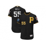 Men Pittsburgh Pirates #55 Josh Bell Majestic Black 2018 Spring Training Flex Base Player Jersey