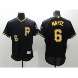 Men Pittsburgh Pirates #6 Starling Marte Majestic Black Flexbase Authentic Collection Player Jersey Player