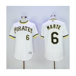 Men Pittsburgh Pirates #6 Starling Marte Majestic White Flexbase Authentic Collection Cooperstown Player Jersey