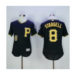 Men Pittsburgh Pirates #8 Willie Stargell Majestic Black Flexbase Authentic Collection Player Jersey