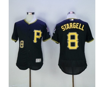 Men Pittsburgh Pirates #8 Willie Stargell Majestic Black Flexbase Authentic Collection Player Jersey