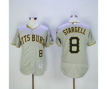 Men Pittsburgh Pirates #8 Willie Stargell Majestic Grey Flexbase Authentic Collection Player Jersey