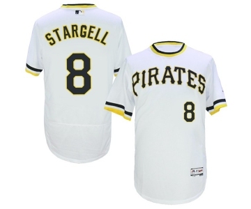 Men Pittsburgh Pirates #8 Willie Stargell Majestic White Flexbase Authentic Collection Cooperstown Player Jersey