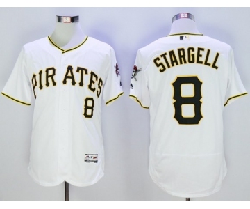 Men Pittsburgh Pirates #8 Willie Stargell Majestic white Flexbase Authentic Collection Player Jersey