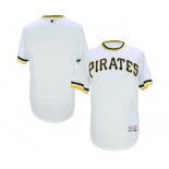 Men Pittsburgh Pirates Blank Majestic White Flexbase Authentic Collection Cooperstown Jersey