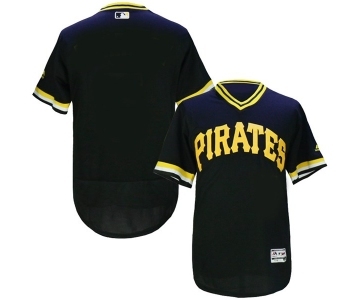 Men Pittsburgh Pirates Blank Majestic black Flexbase Authentic Collection Cooperstown Jersey