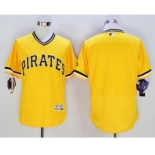 Men Pittsburgh Pirates blank Majestic yellow Flexbase Authentic Collection Player Jersey