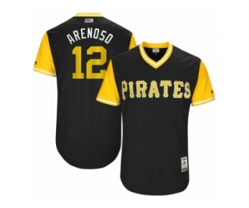 Men's 2017 Little League World Series Pirates #12 Juan Nicasio Arenoso Black Jersey