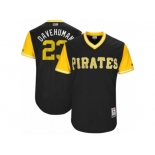 Men's 2017 Little League World Series Pirates #23 David Freese Davehuman Black Jersey