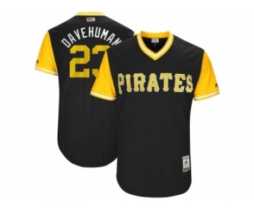 Men's 2017 Little League World Series Pirates #23 David Freese Davehuman Black Jersey