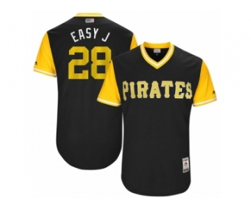 Men's 2017 Little League World Series Pirates #28 John Jaso Easy J Black Jersey