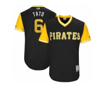 Men's 2017 Little League World Series Pirates #6 Starling Marte Tato Black Jersey