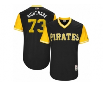 Men's 2017 Little League World Series Pirates #73 Felipe Rivero Nightmare Black Jersey