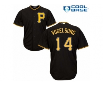 Men's Majestic Pittsburgh Pirates #14 Ryan Vogelsong Replica Black Alternate Cool Base MLB Jersey