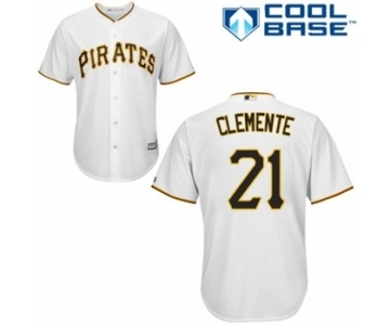 Men's Majestic Pittsburgh Pirates #21 Roberto Clemente Authentic White Home Cool Base MLB Jersey