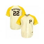 Men's Majestic Pittsburgh Pirates #22 Andrew McCutchen Replica Cream Gold Exclusive MLB Jersey