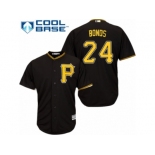 Men's Majestic Pittsburgh Pirates #24 Barry Bonds Replica Black Alternate Cool Base MLB Jersey