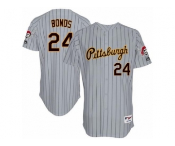 Men's Majestic Pittsburgh Pirates #24 Barry Bonds Replica Grey 1997 Turn Back The Clock MLB Jersey