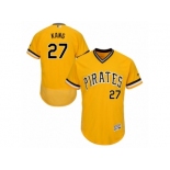 Men's Majestic Pittsburgh Pirates #27 Jung-ho Kang Gold Flexbase Authentic Collection MLB Jersey