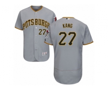 Men's Majestic Pittsburgh Pirates #27 Jung-ho Kang Grey Flexbase Authentic Collection MLB Jersey