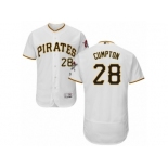 Men's Majestic Pittsburgh Pirates #28 Brandon Cumpton White Flexbase Authentic Collection MLB Jersey