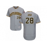 Men's Majestic Pittsburgh Pirates #28 John Jaso Grey Flexbase Authentic Collection MLB Jersey