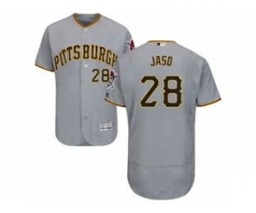 Men's Majestic Pittsburgh Pirates #28 John Jaso Grey Flexbase Authentic Collection MLB Jersey