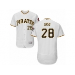 Men's Majestic Pittsburgh Pirates #28 John Jaso White Flexbase Authentic Collection MLB Jersey