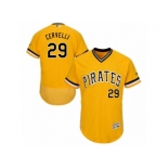 Men's Majestic Pittsburgh Pirates #29 Francisco Cervelli Gold Flexbase Authentic Collection MLB Jersey