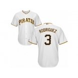 Men's Majestic Pittsburgh Pirates #3 Sean Rodriguez Authentic White Home Cool Base MLB Jersey