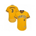 Men's Majestic Pittsburgh Pirates #3 Sean Rodriguez Gold Flexbase Authentic Collection MLB Jersey