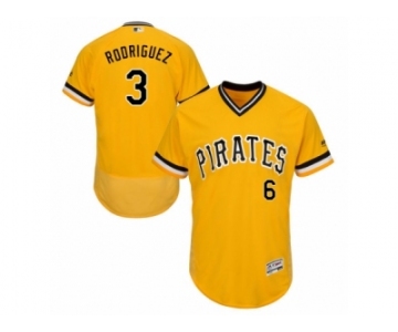 Men's Majestic Pittsburgh Pirates #3 Sean Rodriguez Gold Flexbase Authentic Collection MLB Jersey