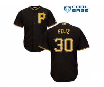 Men's Majestic Pittsburgh Pirates #30 Neftali Feliz Authentic Black Alternate Cool Base MLB Jersey