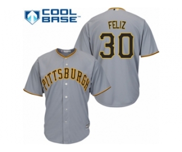 Men's Majestic Pittsburgh Pirates #30 Neftali Feliz Authentic Grey Road Cool Base MLB Jersey