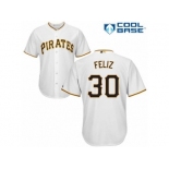 Men's Majestic Pittsburgh Pirates #30 Neftali Feliz Replica White Home Cool Base MLB Jersey