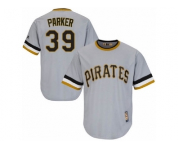 Men's Majestic Pittsburgh Pirates #39 Dave Parker Replica Grey Cooperstown Throwback MLB Jersey