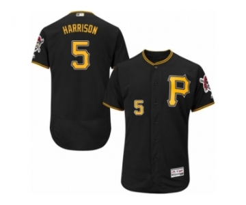 Men's Majestic Pittsburgh Pirates #5 Josh Harrison Black Flexbase Authentic Collection MLB Jersey