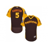 Men's Majestic Pittsburgh Pirates #5 Josh Harrison Brown 2016 All-Star National League BP Authentic Collection Flex Base MLB Jersey