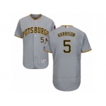 Men's Majestic Pittsburgh Pirates #5 Josh Harrison Grey Flexbase Authentic Collection MLB Jersey