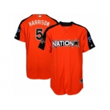 Men's Majestic Pittsburgh Pirates #5 Josh Harrison Replica Orange National League 2017 MLB All-Star MLB Jersey