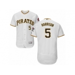 Men's Majestic Pittsburgh Pirates #5 Josh Harrison White Flexbase Authentic Collection MLB Jersey