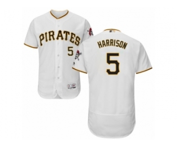 Men's Majestic Pittsburgh Pirates #5 Josh Harrison White Flexbase Authentic Collection MLB Jersey