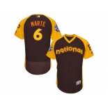 Men's Majestic Pittsburgh Pirates #6 Starling Marte Brown 2016 All-Star National League BP Authentic Collection Flex Base MLB Jersey