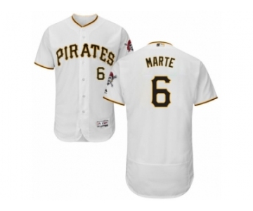 Men's Majestic Pittsburgh Pirates #6 Starling Marte White Flexbase Authentic Collection MLB Jersey