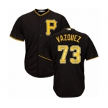 Men's Majestic Pittsburgh Pirates #73 Felipe Vazquez Authentic Black Team Logo Fashion Cool Base MLB Jersey