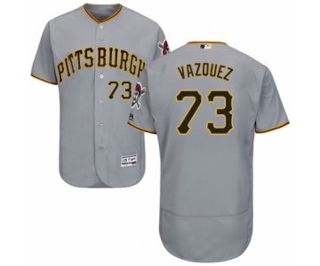 Men's Majestic Pittsburgh Pirates #73 Felipe Vazquez Grey Road Flex Base Authentic Collection MLB Jersey