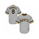 Men's Majestic Pittsburgh Pirates #8 Willie Stargell Authentic Grey Cooperstown Throwback MLB Jersey